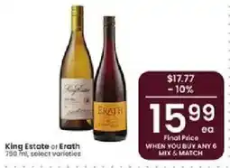 Albertsons King Estate or Erath offer