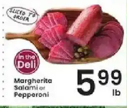 Albertsons In the Deli Margherita Salami or Pepperroni offer