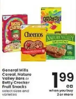 Albertsons General Mills Cereal, Nature Valley Bars or Betty Crocker Fruit Snacks offer