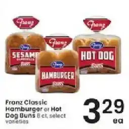 Albertsons Franz Classic Hamburger or Hot Dog Buns offer