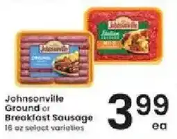 Albertsons Johnsonville Ground or Breakfast Sausage offer