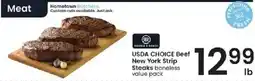 Albertsons Double & Ranch Usda Choice Beef New York Strip Steaks offer