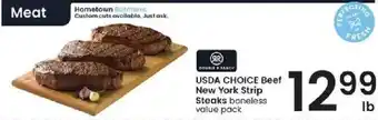 Double & Ranch Usda Choice Beef New York Strip Steaks
