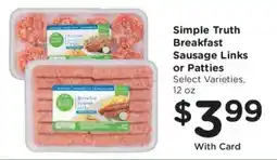 Fred Meyer Simple Truth Breakfast Sausage Links or Patties offer