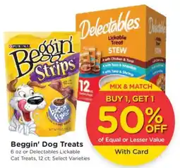 Fred Meyer Beggin' Dog Treats or Delectables Lickable Cat Treats offer