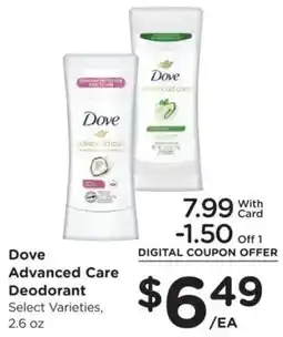 Fred Meyer Dove Advanced Care Deodorant offer