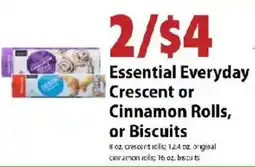 Festival Foods Essential Everyday Crescent or Cinnamon Rolls, or Biscuits offer