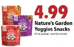 Festival Foods Nature's Garden Yoggies Snacks offer