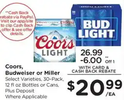 Fred Meyer Coors, Budweiser or Miller offer