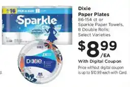 Fred Meyer Dixie paper plates or sparkle paper towels offer