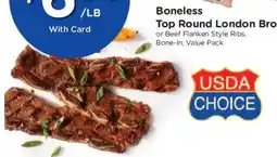 Fred Meyer Boneless Top Round London Broil or Beef Flanken Style Ribs, Bone-In, Value Pack offer