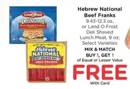 Fred Meyer Hebrew national beef franks offer