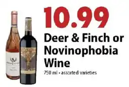 Festival Foods Deer & Finch or Novinophobia Wine offer