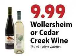 Festival Foods Wollersheim or Cedar Creek Wine offer