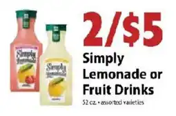 Festival Foods Simply Lemonade or Fruit Drinks offer