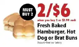 Festival Foods Fresh Baked Hamburger, Hot Dog or Brat Buns offer