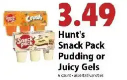 Festival Foods Hunt's Snack Pack Pudding or Juicy Gels offer
