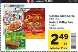 Safeway General Mills Cereal / Nature Valley Bars offer