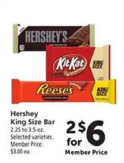 Safeway Hershey King Size Bar offer