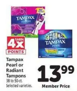 Safeway Tampax Pearl or Radiant Tampons offer