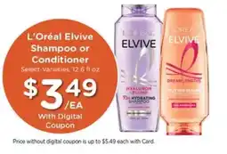 Pick'n Save L' Oréal Elvive Shampoo or Conditioner offer