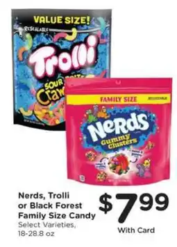 Pick'n Save Nerds, Trolli or Black Forest Family Size Candy offer