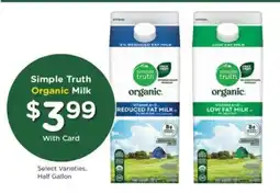Pick'n Save Simple Truth Organic Milk offer