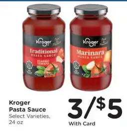 Kroger Kroger Pasta Sauce offer