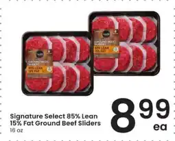 Albertsons Signature Select 85% Lean 15% Fat Ground Beef Sliders offer