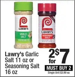 Super King Markets Lawry's Garlic Salt 11 oz or Seasoning Salt 16 oz offer