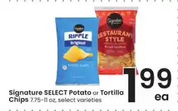 Albertsons Signature SELECT Potato or Tortilla Chips offer