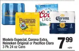 Super King Markets Modelo Especial, Corona Extra, Heineken Original or Pacifico Clara offer