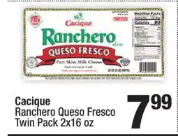 Super King Markets Cacique Ranchero Queso Fresco Twin Pack 2x16 oz offer