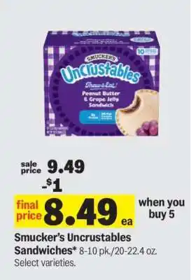 Meijer Smucker's Uncrustables Sandwiches offer