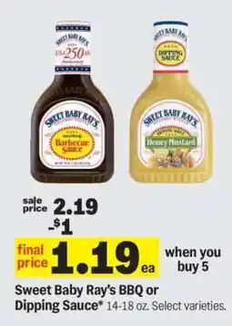 Meijer Sweet Baby Ray’s BBQ or Dipping Sauce offer