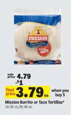 Meijer Mission Burrito or Taco Tortillas offer