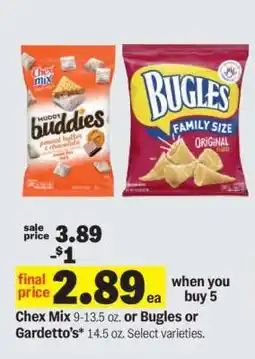 Meijer Chex Mix or Bugles or Gardetto's offer
