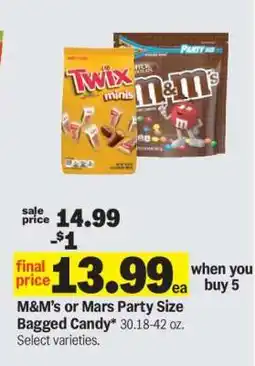 Meijer M&M's or Mars Party Size Bagged Candy offer