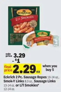 Meijer Eckrich 2 Pc. Sausage Ropes, Smok-Y Links, Sausage Links or Li’l Smokies offer