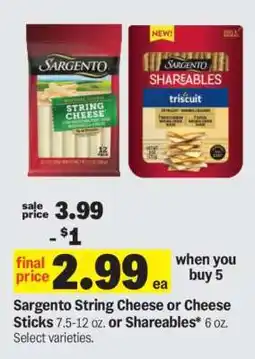 Meijer Sargento String Cheese or Cheese Sticks offer