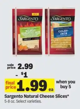 Meijer Sargento Natural Cheese Slices offer