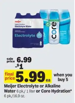 Meijer Meijer Electrolyte or Alkaline Water or Core Hydration offer