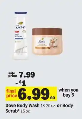 Meijer Dove Body Wash or Body Scrub offer