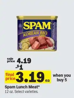 Meijer Spam Lunch Meat offer