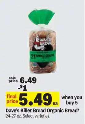 Meijer Dave's Killer Bread Organic Bread offer