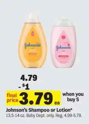 Johnson’s Shampoo or Lotion