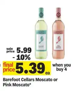 Meijer Barefoot Cellars Moscato or Pink Moscato offer