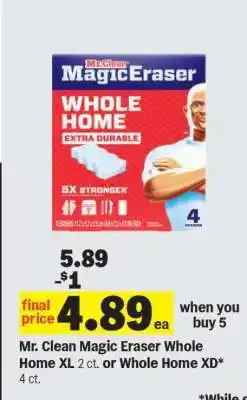 Meijer Mr. Clean Magic Eraser Whole Home XL 2 ct. or Whole Home XD offer