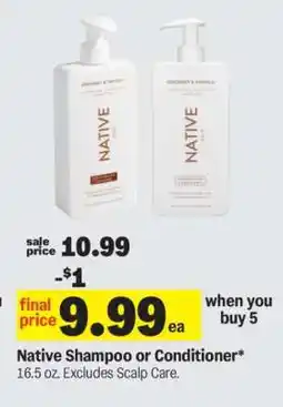 Meijer Native Shampoo or Conditioner offer