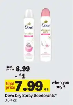 Meijer Dove Dry Spray Deodorants offer